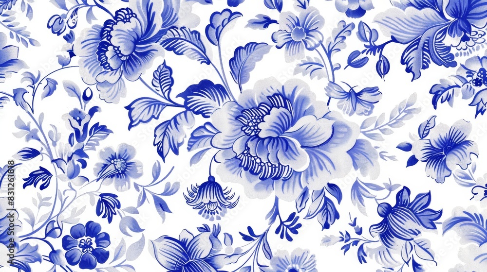 Purple flowers on a white background create a seamless floral pattern. Purple flowers on a white background create a seamless floral pattern.