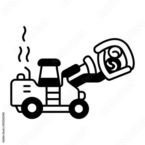 forestry dozers concept, saw mills Forest Logging Bulldozers vector icon design, timber and lumber Symbol, Forestry and Deforestation Sign, forest farming and woodlands stock illustration