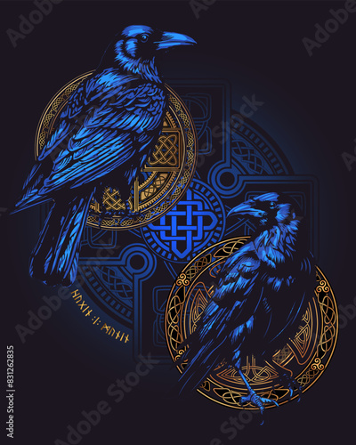 Hugin and Munin are Odin's all-seeing ravens.  Scandinavian mythology