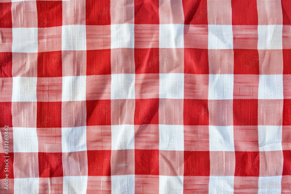 Dancing Duality: A Red and White Checkered Table Cloth Dancing Duality: A Red and White Checkered Table Cloth