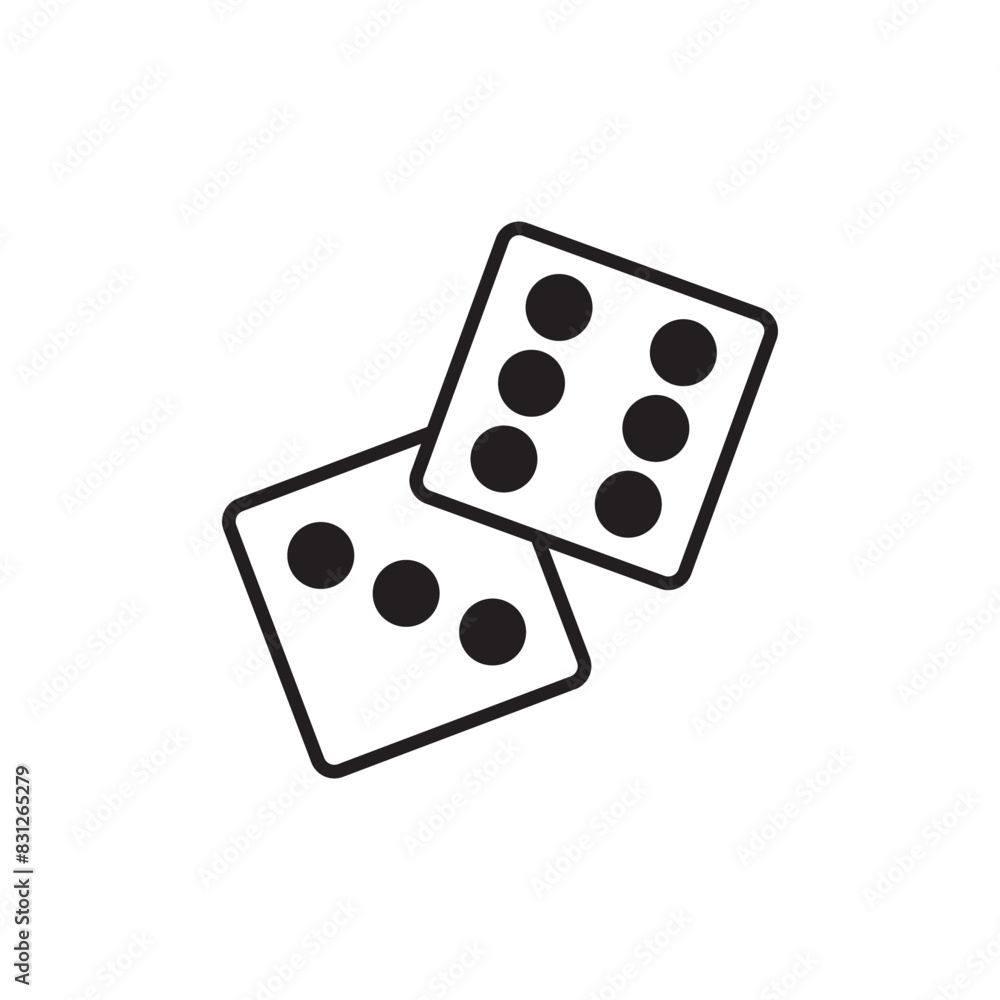 Dices icon design with white background stock illustration Dices icon design with white background stock illustration