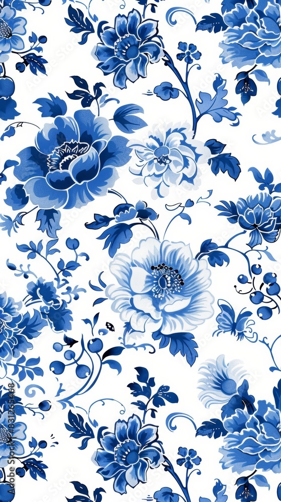 Purple flowers on a white background create a seamless floral pattern. Purple flowers on a white background create a seamless floral pattern.