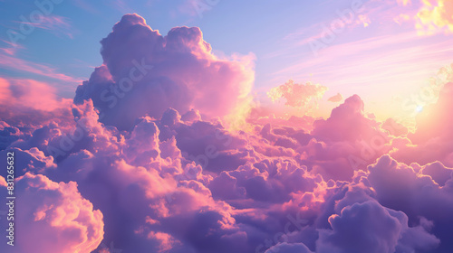 Pastel cloud texture with a warm sunrise hue. Ideal for peaceful nature backgrounds and ethereal designs. © kaznadey