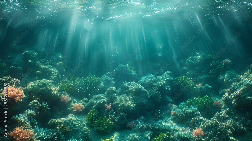 Fototapeta premium Underwater world. Coral reef and fishes in Red sea at Egypt