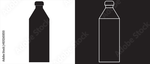 silhouette of a bottle of water icon. Bottle icon vector set. Suitable for design of soft drink, mineral water icon.