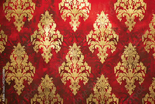 Crimson Opulence: A Tapestry of Red and Gold Elegance