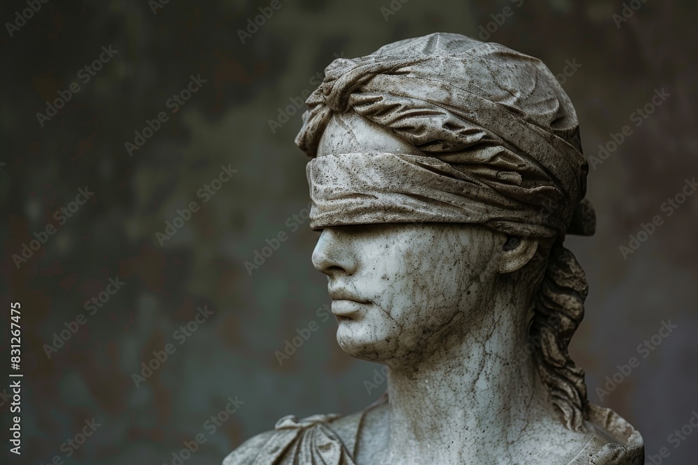 Blindfolded lady justice statue, symbol of fairness and equality in law and judicial system - the blindfold represents impartiality and objectivity Blindfolded lady justice statue, symbol of fairness and equality in law and judicial system - the blindfold represents impartiality and objectivity