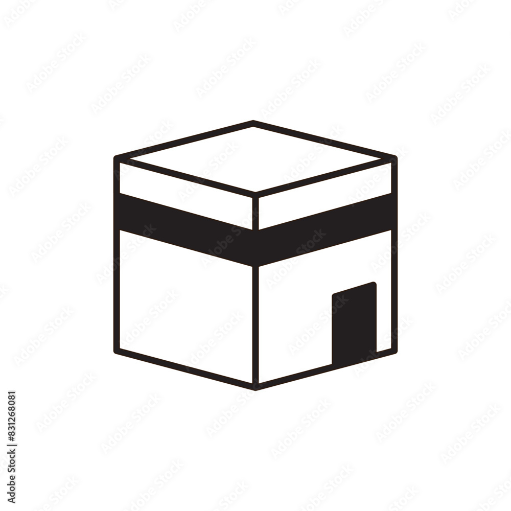 Kaaba icon design with white background stock illustration Kaaba icon design with white background stock illustration