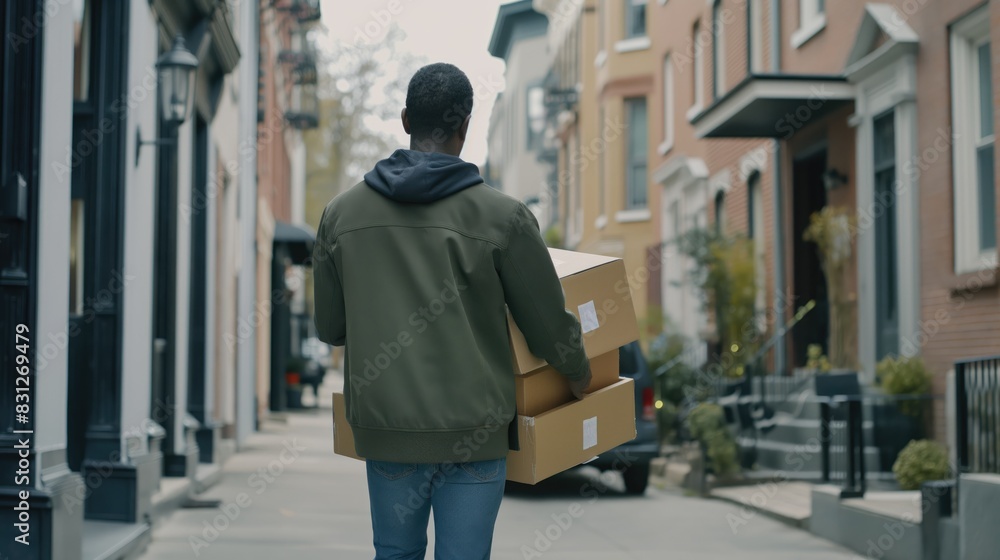 person delivering boxes