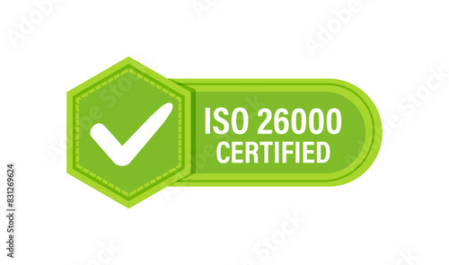 Free Download ISO 26000 Quality Management Certification Badge. Vector illustration - GFXLoad