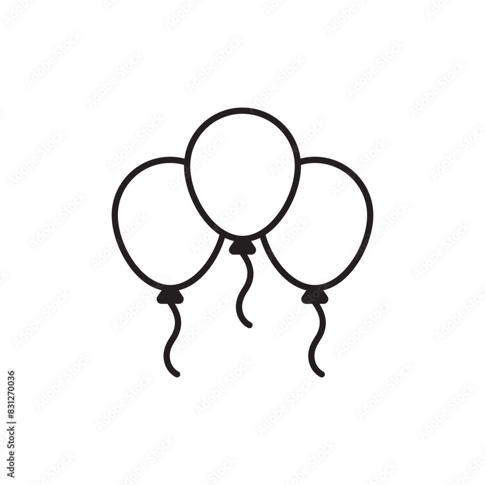 Balloons icon design with white background stock illustration Balloons icon design with white background stock illustration