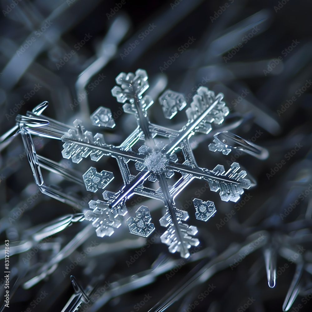 Snowflake An intricate close-up of a single snowflake Snowflake An intricate close-up of a single snowflake