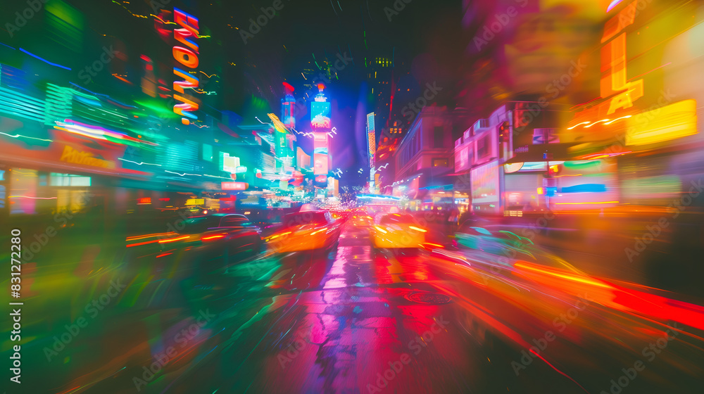 Fast moving colorful vehicle lights on the road of a city. Fast moving colorful vehicle lights on the road of a city.
