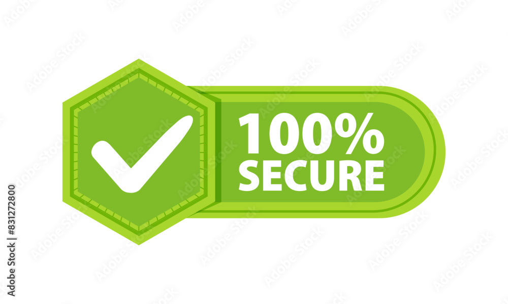 100 Secure grunge Badge with a check mark. Label or sticker 100 Secure grunge Badge with a check mark. Label or sticker