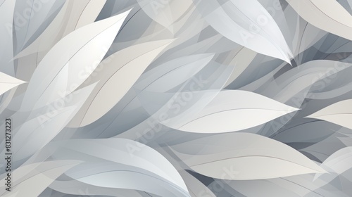  Soft abstract background with light and dark grey leaves creating a layered effect.