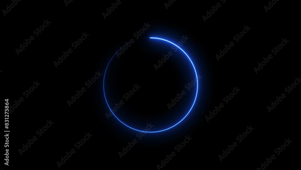 Abstract beautiful color neon light glowing circle frame background animation. Abstract beautiful color neon light glowing circle frame background animation.