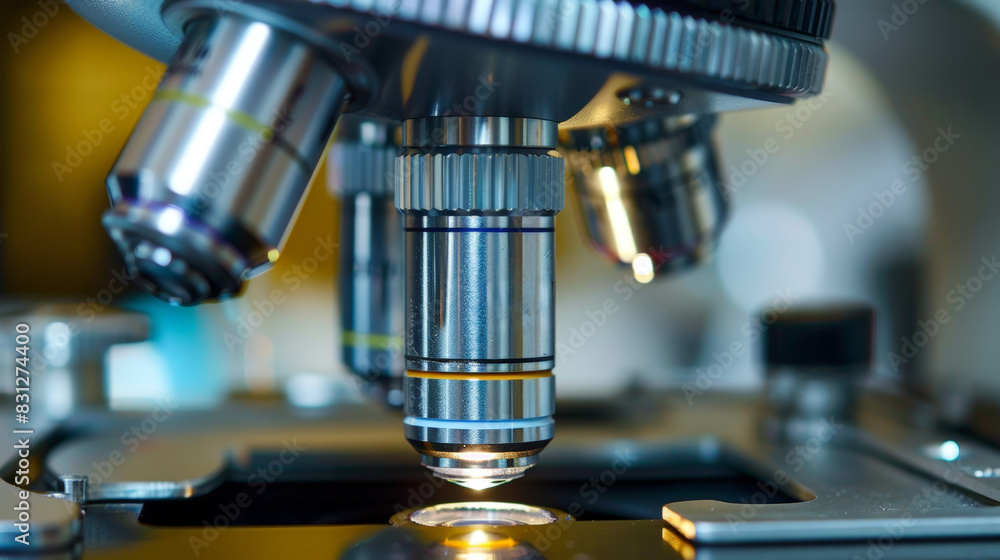 A microscope is focused on a small object A microscope is focused on a small object