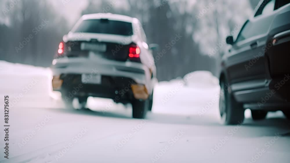 Parked Cars Covered in Snow Generative AI Parked Cars Covered in Snow Generative AI