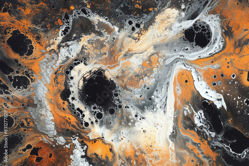 Luxury marble texture background with orange and white spots.
