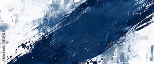  Abstract background with textured navy blue and white brush strokes.