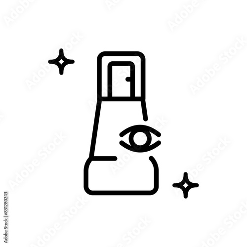 Under eye serum for dark circles and puffiness. Simple outline icon. Eye cream for fine lines and wrinkles. Pictogram for web page, mobile app. UI UX GUI design element.