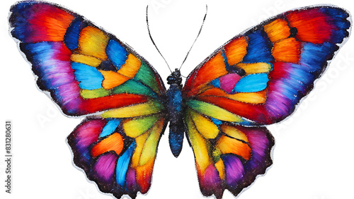 papillon multicolore - 1 photo