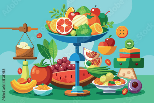 food items arranged on a two-tiered blue tray.