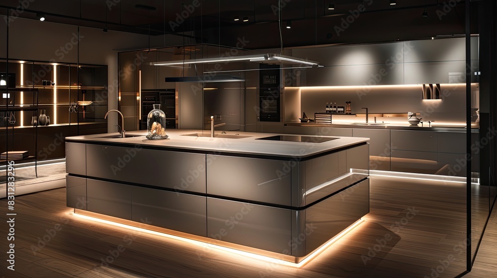 Ultra-modern open kitchen with a minimalist design Ultra-modern open kitchen with a minimalist design