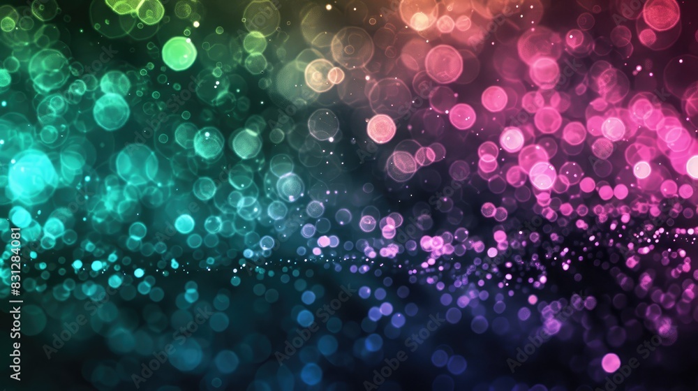 Abstract dark background with vibrant disco illumination and neon blur glow in blue, pink, and green, creating a defocused and soft texture Abstract dark background with vibrant disco illumination and neon blur glow in blue, pink, and green, creating a defocused and soft texture