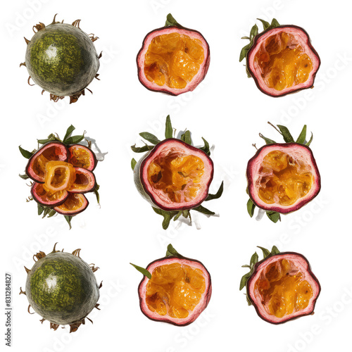 Isolated PNG Passion Fruit, GENERATIVE AI