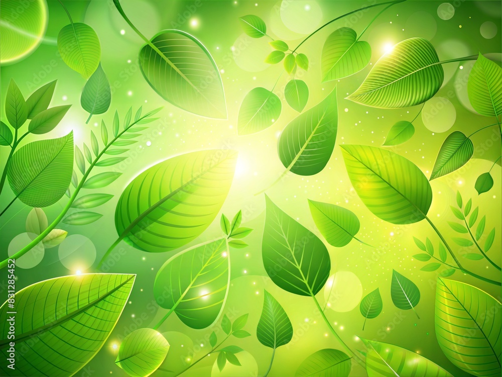 Fresh Foliage :A bright green background with a variety of leaf silhouettes scattered throughout, providing a fresh and vibrant feel for health and wellness presentations. Fresh Foliage :A bright green background with a variety of leaf silhouettes scattered throughout, providing a fresh and vibrant feel for health and wellness presentations.