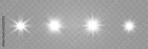 Spark of light.The star flashes brightly.Set of glowing effects.	
