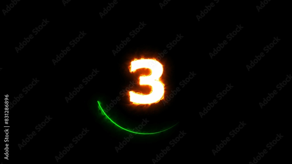 Abstract glowing neon text 3 number illustration background. Abstract glowing neon text 3 number illustration background.
