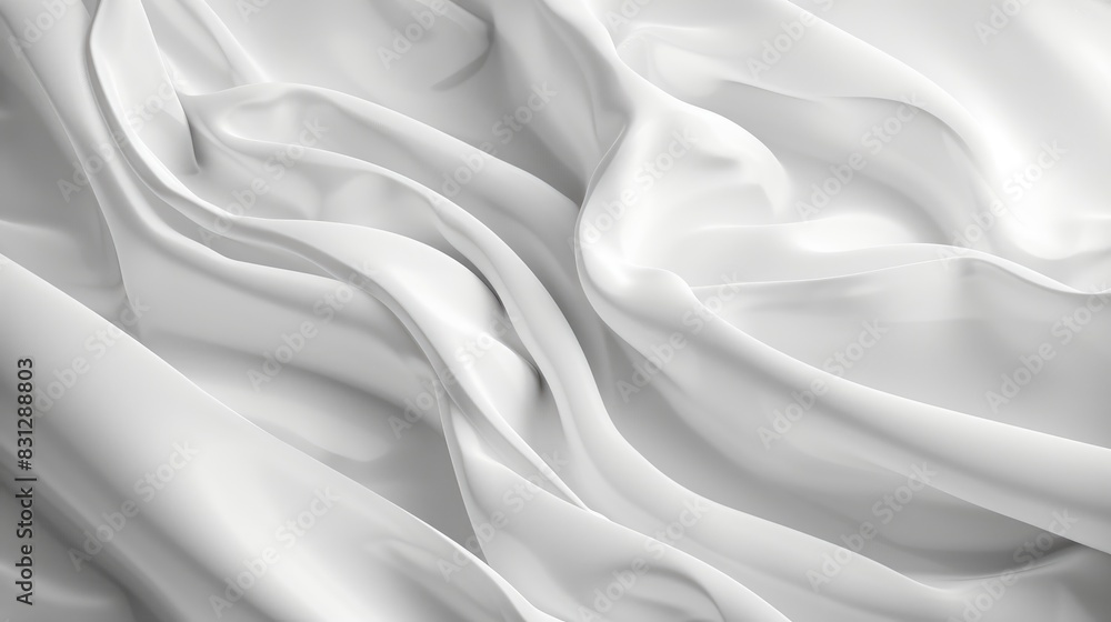 Abstract background featuring a smooth, blurred white fabric texture, ideal for creating a gentle and elegant visual effect Abstract background featuring a smooth, blurred white fabric texture, ideal for creating a gentle and elegant visual effect