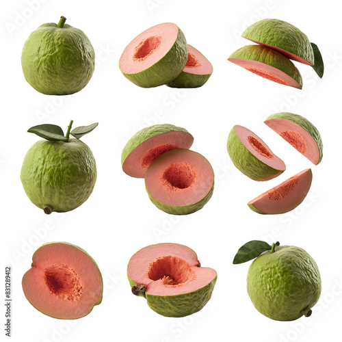 Wallpaper Mural Isolated PNG Guava Fruit, GENERATIVE AI Torontodigital.ca