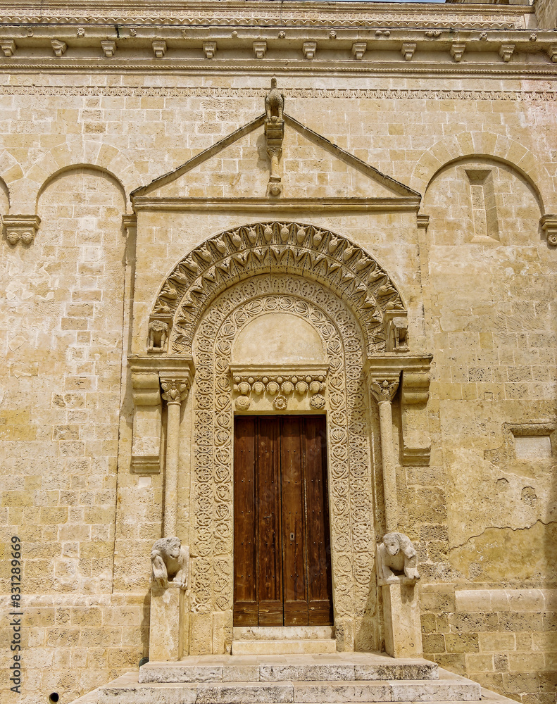 entrance to the church, Matera, Basilicata, Italy, Europe, March 2024 entrance to the church, Matera, Basilicata, Italy, Europe, March 2024