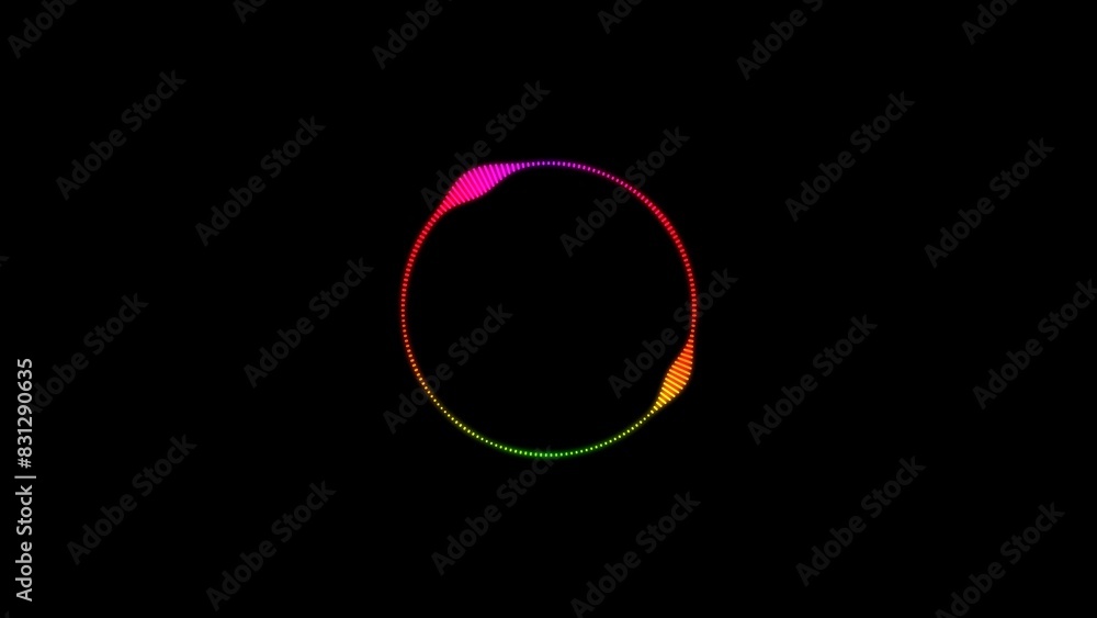 Audio music wave icon 4K movement on black screen background. Sound technology recorders circle icon illustration . Audio music wave icon 4K movement on black screen background. Sound technology recorders circle icon illustration .