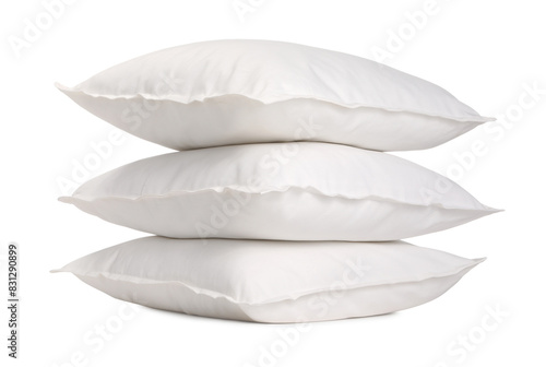 Stack of soft pillows isolated on white