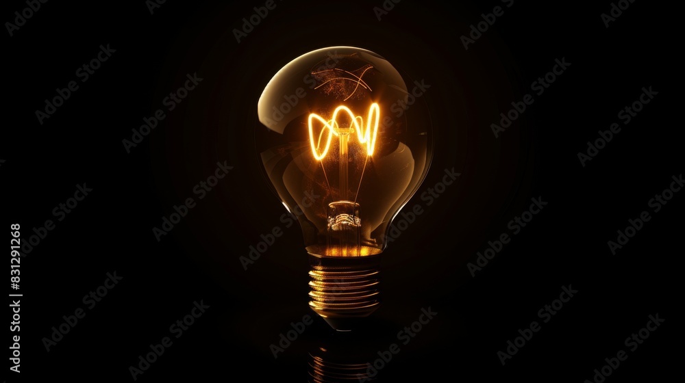 Glowing light bulb on dark background Glowing light bulb on dark background