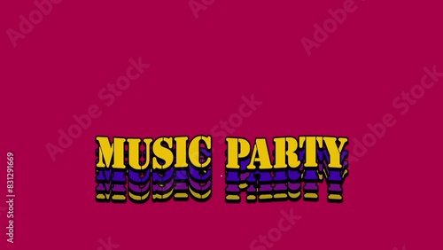 Music Party Retro vintage text motion trail effect animation