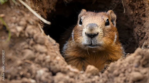 Groundhog Secluded in Deep Winter Burrow: A Hibernation Haven © vanilnilnilla