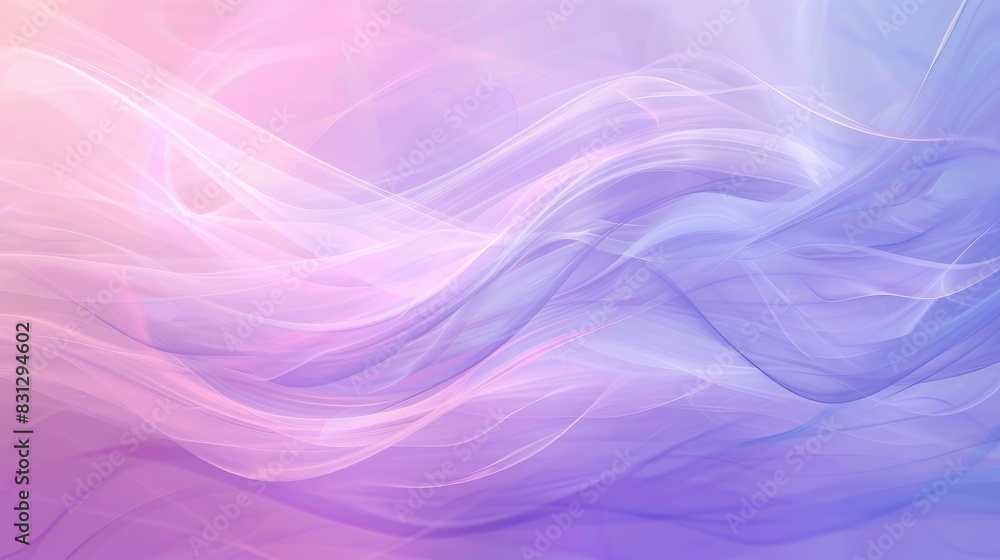 Fototapeta premium A pastel gradient background with soft, smooth lines in shades of purple, pink, and blue, ideal for creating a gentle and modern aesthetic