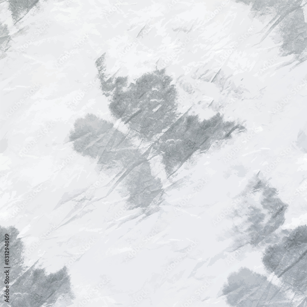 Fototapeta premium Tie Dye Gray Spiral. White Seamless Swirl. Light Round Background. Endless Repeat Texture. Shiny Pale Texture. Vector Soft Print. Gray Swirl Print. White Tie Dye. Vector Art Nature. Spiral Dyed Bg