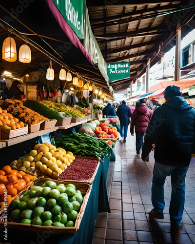 Bustling City Street Market