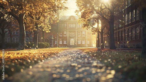 School courtyard background