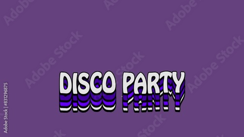 Disco Party Retro vintage text motion trail effect animation