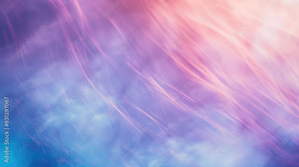 A defocused gradient background with pastel hues of purple, pink, and blue, featuring smooth, abstract lines for a serene visual effect A defocused gradient background with pastel hues of purple, pink, and blue, featuring smooth, abstract lines for a serene visual effect