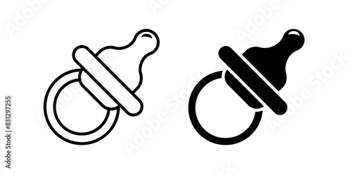Pacifier icon set. for mobile concept and web design. vector illustration photo
