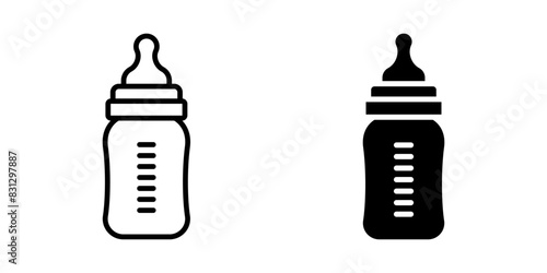 Baby bottle icon set. for mobile concept and web design. vector illustration