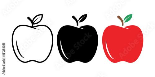 Apple icon set. for mobile concept and web design. vector illustration